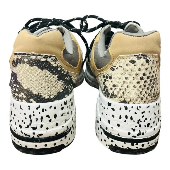 Steve‎ Madden Bena Snake Print Collage Wedge Leather Sneakers Women Size 8.5 - Picture 3 of 13